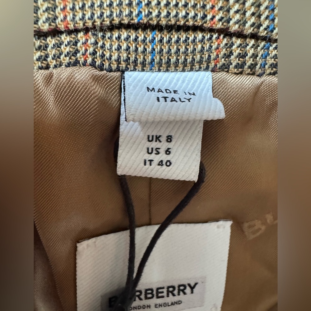 Burberry knitted sleeve houndstooth tailored wool jacket - Picture 9 of 14